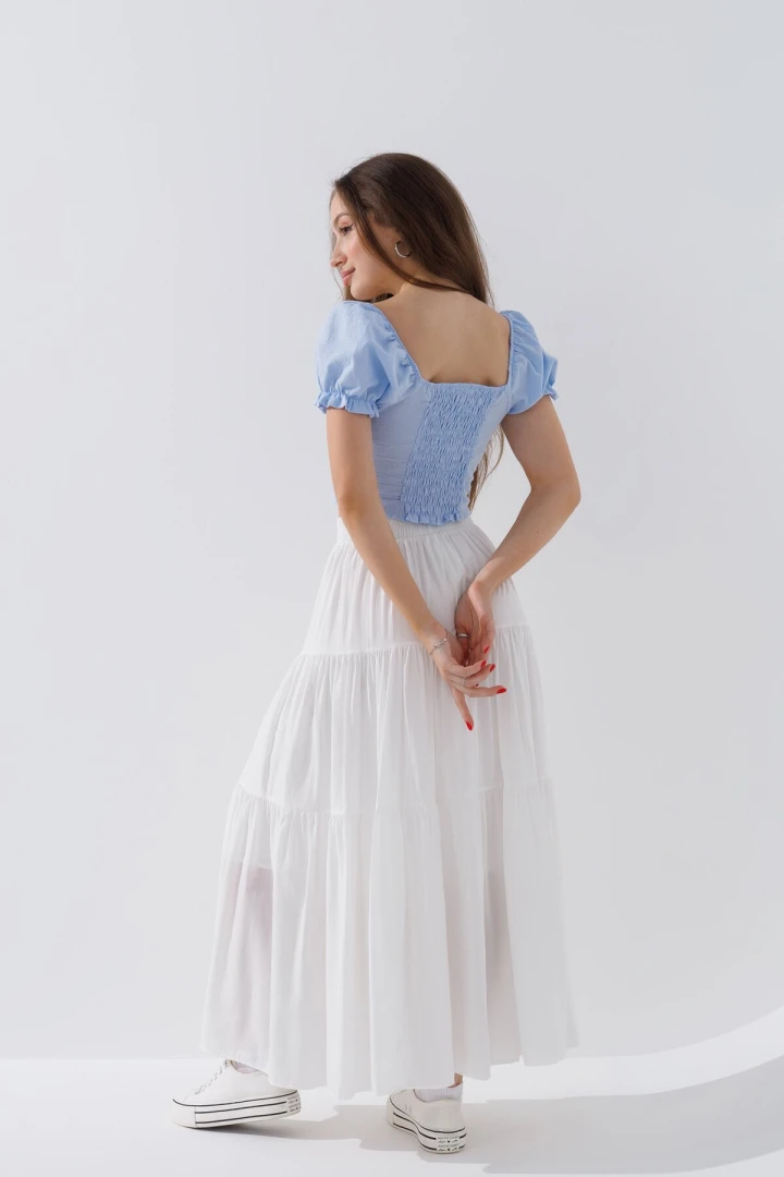 Спідниця однотонна жіноча 3301 One Size Білий  Фото №2