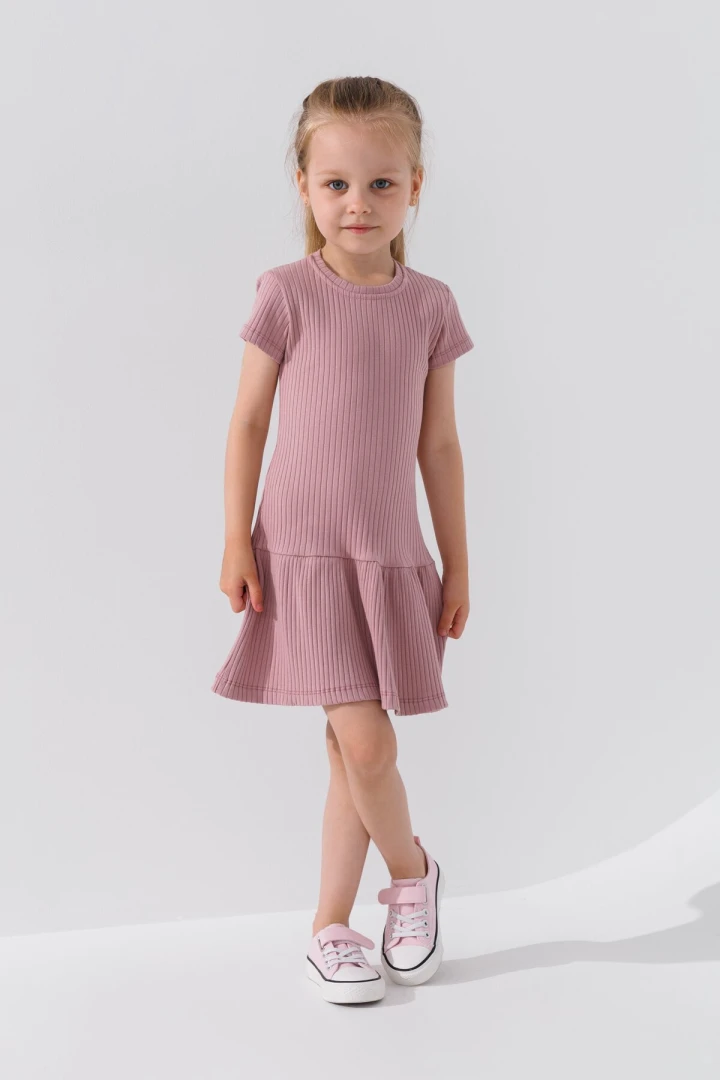 Сукня однотонна для дівчинки Ecrin 5375 110 см Капучино (2000990643858S)