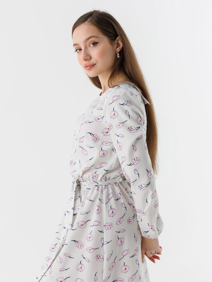 Платье с узором женское LAWA WTC02306 L Молочно-розовый  Фото №1