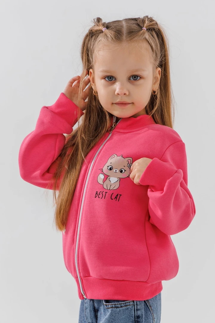 Толстовка з принтом для дівчинки Baby Show 14357 92 см Малиновий  Фото №0