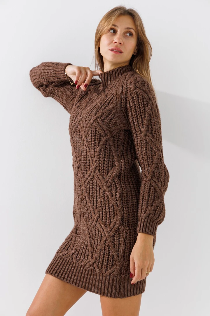 Туника однотонная женская 7014 One Size Коричневый  Фото №1
