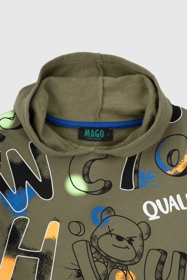 Худи однотонный для мальчика MAGO 4179 74 см Хаки (2000989919360W)  Фото №1
