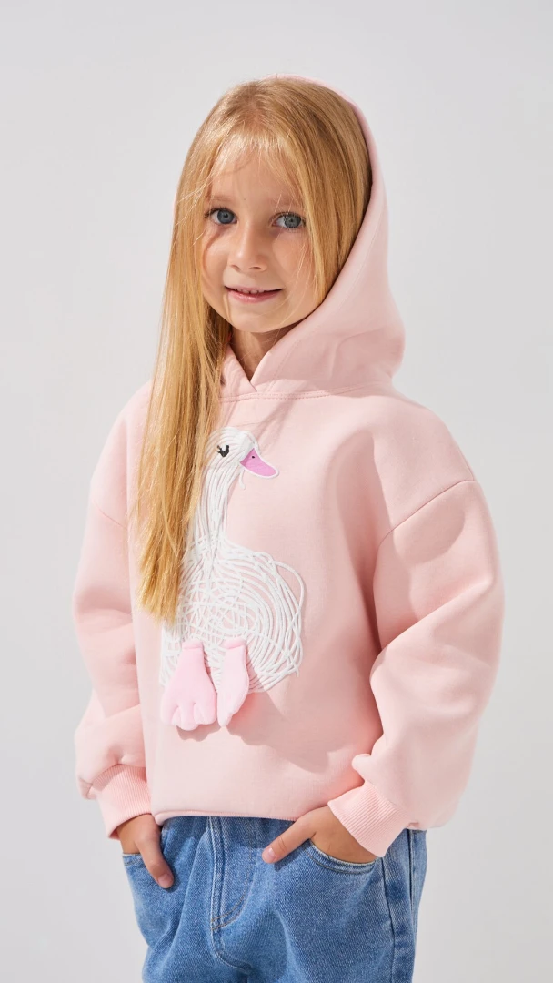 Худі з принтом для дівчинки First Kids M-202 92 см Рожевий