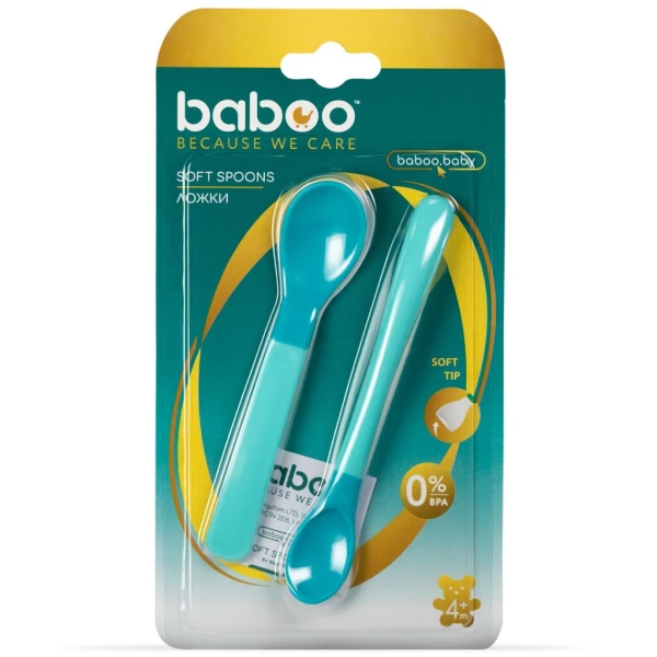 М&#039;які ложки BABOO 10-034 від 4 місяців Бірюзові (5057778100345)  Фото №3