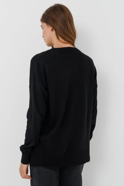 Джемпер однотонний жіночий Park karon 10245 One Size Чорний (2000989979005D)  Фото №4