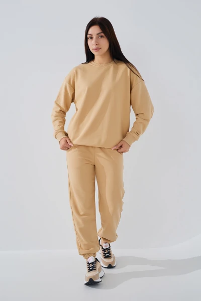 Свитшот женский On me Kuz-2 baza 2XL Бежевый (2000989529781D)  Фото №0