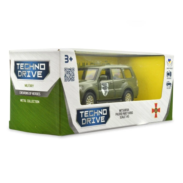 Автомодель &quot;Шевроны Героев&quot; Mitsubishi Pajero 4WD Tubro &quot;93 ОМБр&quot; TechnoDrive 250283M Темно-зеленый (6900007377188)  Фото №5