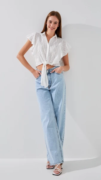 Блузка однотонная женская On me D2309 One Size Белый  Фото №1