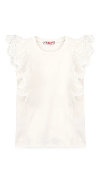 Блуза трикотажна для дівчинки Aura Style 861 116 см Молочний  Фото №5