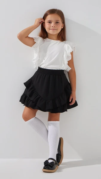 Блуза трикотажна для дівчинки Aura Style 861 116 см Молочний  Фото №1
