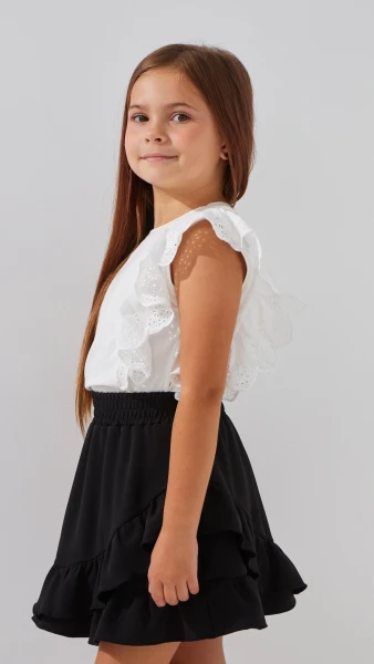 Блуза трикотажна для дівчинки Aura Style 861 116 см Молочний  Фото №2