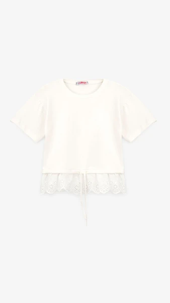 Блуза трикотажна для дівчинки Aura Style 862 116 см Молочний  Фото №5