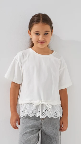 Блуза трикотажна для дівчинки Aura Style 862 116 см Молочний  Фото №0