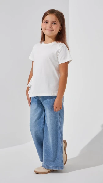 Блуза трикотажна для дівчинки Aura Style 864 140 см Молочний  Фото №1