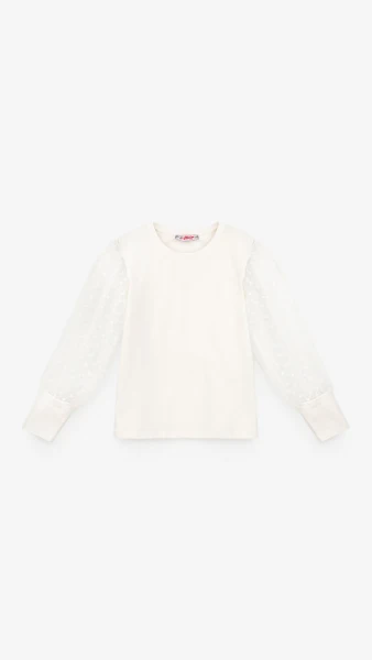 Блуза трикотажна для дівчинки Aura Style 865 116 см Молочний  Фото №6
