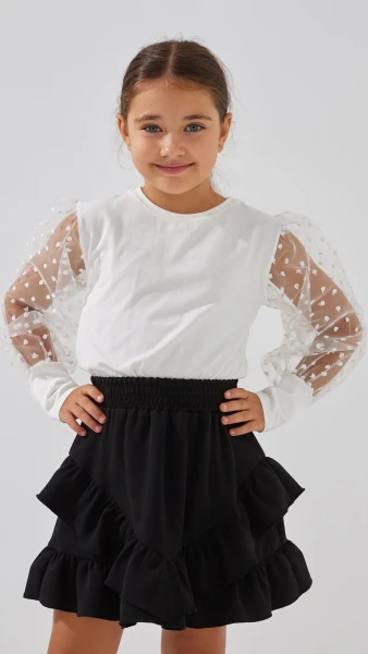 Блуза трикотажна для дівчинки Aura Style 865 116 см Молочний  Фото №0