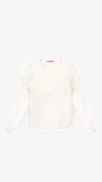 Блуза трикотажна для дівчинки Aura Style 870 122 см Молочний  Фото №6