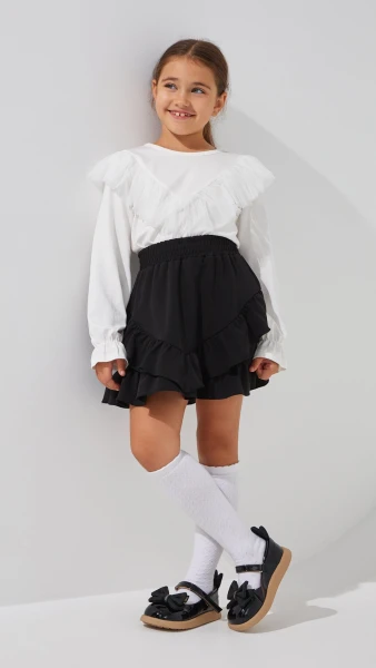 Блуза трикотажна для дівчинки Aura Style 870 122 см Молочний  Фото №1