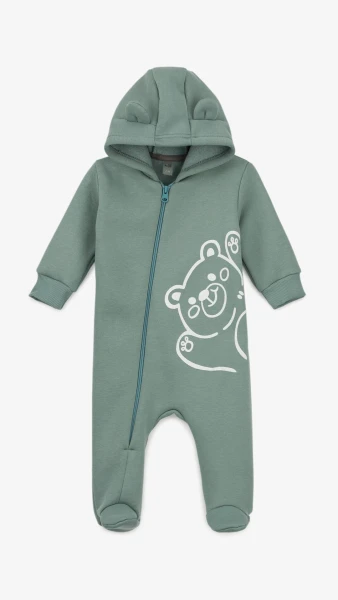 Человечек Медвежонок флисовый для мальчика Baby Life 22-05 74 см Оливковый  Фото №0