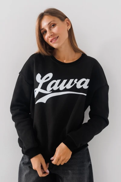 Cвітшот з принтом жіночий LAWA P-WB02371 XS Чорний  Фото №0