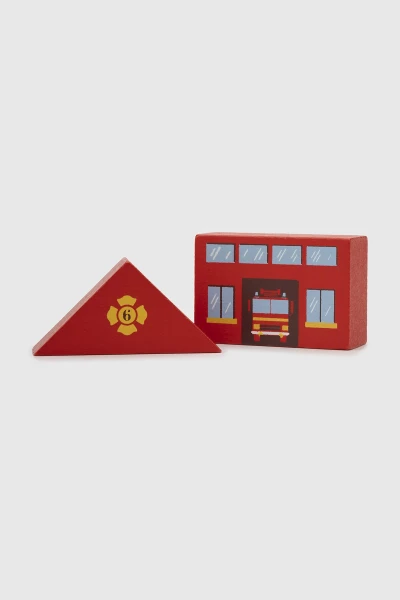 Дополнительный набор к железной дороге &quot;Пожарная станция&quot; Viga Toys 50815 Разноцветный (6934510508159)  Фото №3