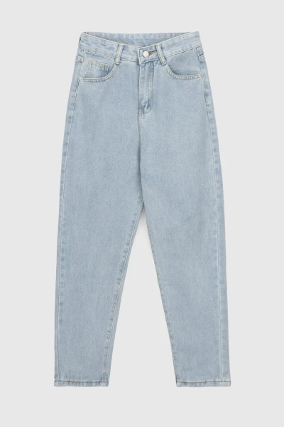 Джинсы Mom Fit женские 801 M Голубой  Фото №7