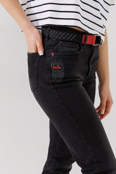Купити Джинси Mom Fit жіночі Zeo Basic 2260 34 Чорний Артикул: 2000990956170 Фото №3
