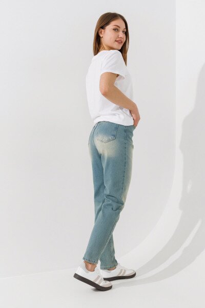 Купити Джинси Mom Fit жіночі Zeo Basic 4155 34 Синій Артикул: 2000990955197 Фото №3