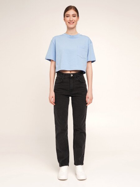 Купити Джинси Regular fit жіночі LAWA WBC02367 34 Графітовий Артикул: 2000990481351 Фото №1
