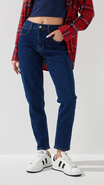 Купити Джинси Mom Fit жіночі  1319 25 Синій Артикул: 2000999170591 Фото №2