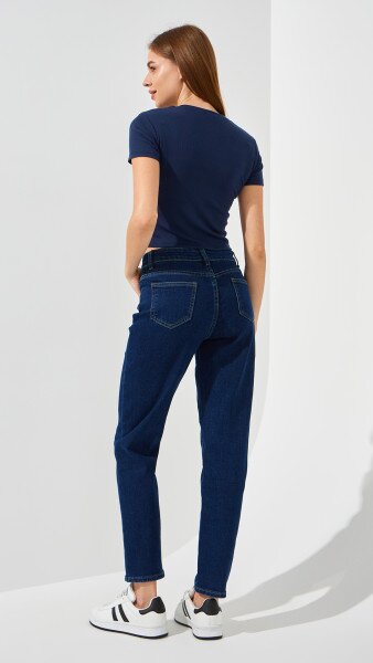 Купити Джинси Mom Fit жіночі  1319 25 Синій Артикул: 2000999170591 Фото №4