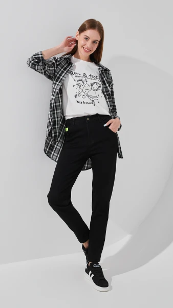 Джинси Mom Fit жіночі 3016 25 Чорний  Фото №2