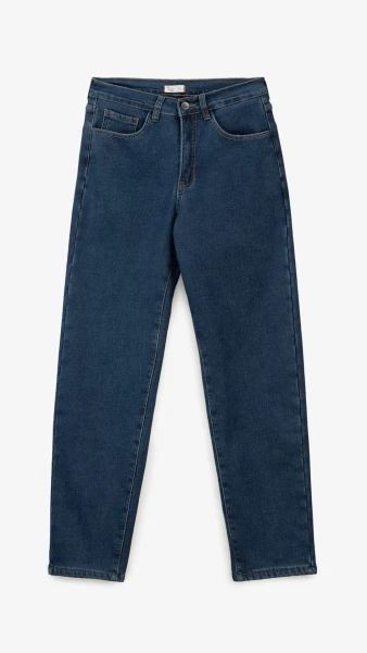 Купить Джинсы Mom Fit женские On me 1908 46 Синий Артикул: 2000999288173 Фото №7