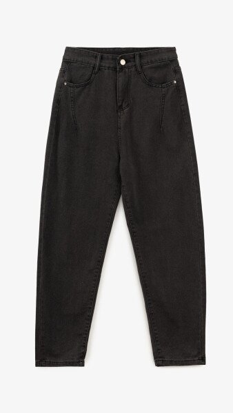 Купити Джинси однотонні Mom Fit жіночі 1907 M Сірий Артикул: 2000999193088 Фото №7