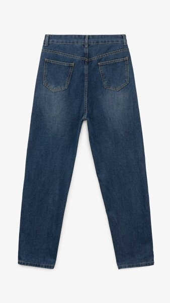 Купити Джинси однотонні Mom Fit жіночі 1908 S Синій Артикул: 2000999193200 Фото №11