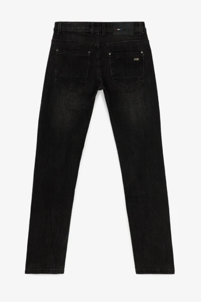 Джинси Slim Fit чоловічі W008-6 29 Темно-сірий  Фото №7