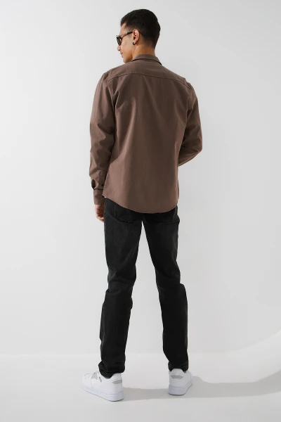 Джинси Slim Fit чоловічі W008-6 29 Темно-сірий  Фото №3