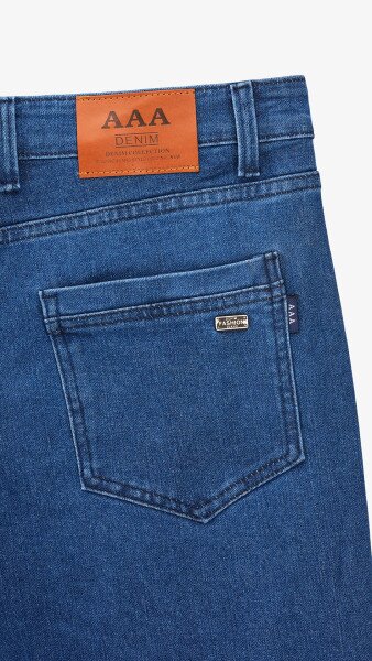 Купити Джинси Slim Fit однотонні чоловічі 902 33 Синій Артикул: 2000999453601 Фото №9
