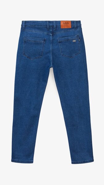 Купити Джинси Slim Fit однотонні чоловічі 902 33 Синій Артикул: 2000999453601 Фото №10