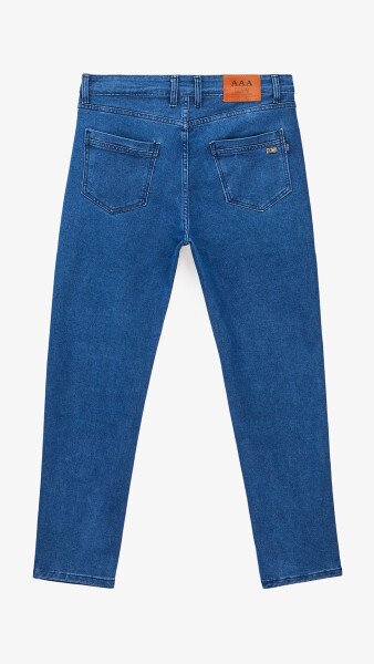 Купити Джинси Slim Fit однотонні чоловічі 903 29 Синій Артикул: 2000999453472 Фото №11