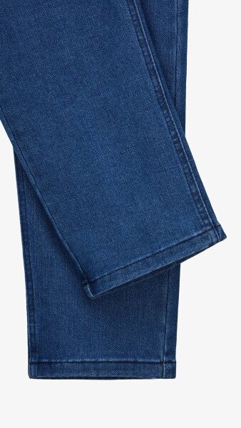 Купити Джинси Slim Fit однотонні чоловічі 903 29 Синій Артикул: 2000999453472 Фото №9
