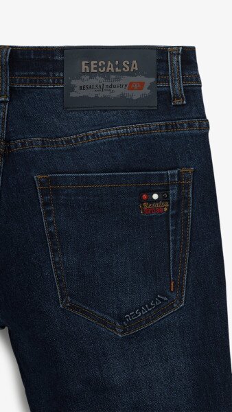 Купить Джинсы Slim Fit однотонные мужские RB0081DT 27 Темно-синий Артикул: 2000999259005 Фото №3