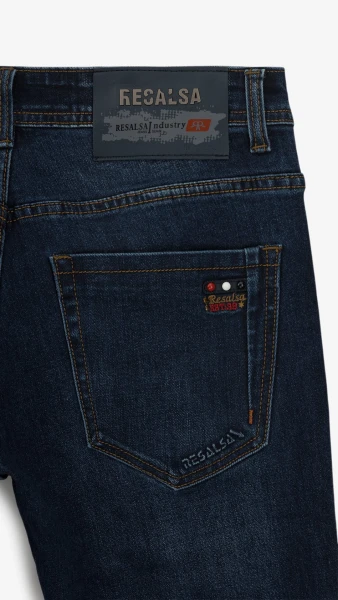 Джинси Slim Fit однотонні чоловічі RB0081DT 27 Темно-синій  Фото №2