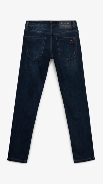 Джинси Slim Fit однотонні чоловічі RB0081DT 27 Темно-синій  Фото №4