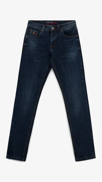 Джинси Slim Fit однотонні чоловічі RB0081DT 27 Темно-синій  Фото №0