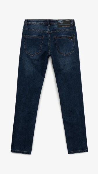 Джинси Slim Fit однотонні чоловічі RB0082DT 27 Темно-синій  Фото №4