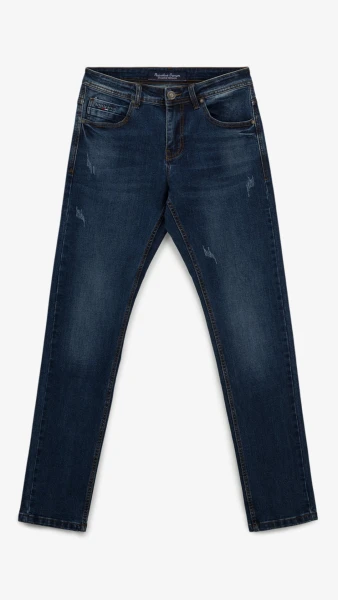 Джинси Slim Fit однотонні чоловічі RB0082DT 27 Темно-синій  Фото №0