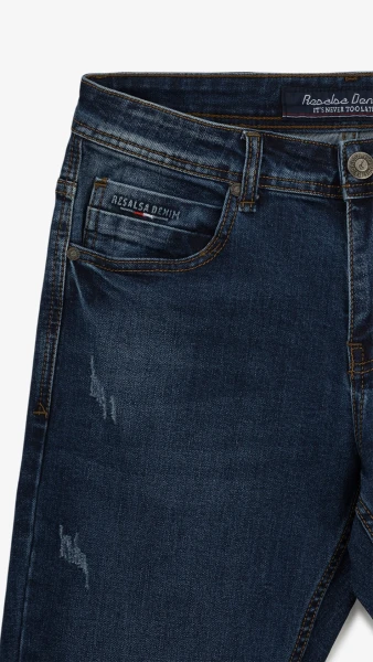 Джинси Slim Fit однотонні чоловічі RB0082DT 27 Темно-синій  Фото №1