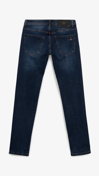Купити Джинси Slim Fit однотонні чоловічі RB0095DT 27 Темно-синій Артикул: 2000999259074 Фото №5