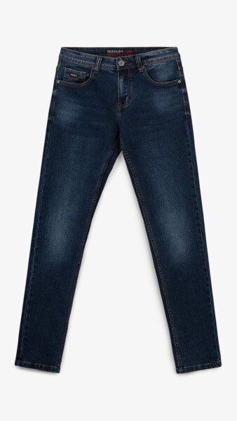Купити Джинси Slim Fit однотонні чоловічі RB0095DT 27 Темно-синій Артикул: 2000999259074 Фото №1